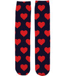 Red Navy Heart Socks