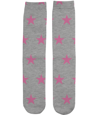 Grey and Pink Stars Socks
