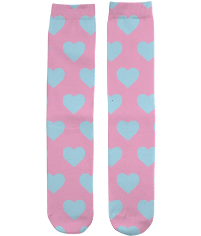Patel Blue Pink Heart Socks