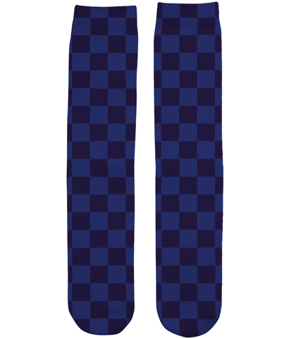 Dark Blue Check Socks