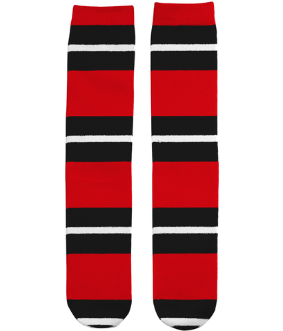 Red Black Triple Stripe Socks