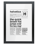 Helvetica  Framed A3 Fine Art Print - Portrait Black