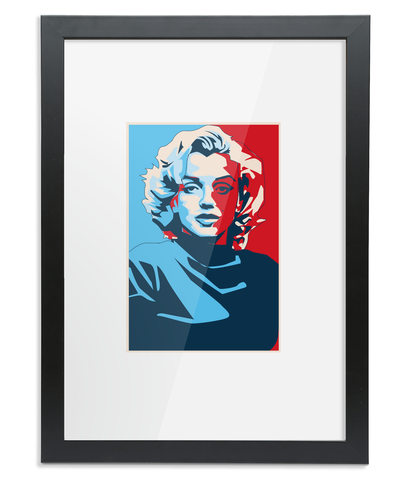 Marilyn Framed A3 Fine Art Print - Portrait Black