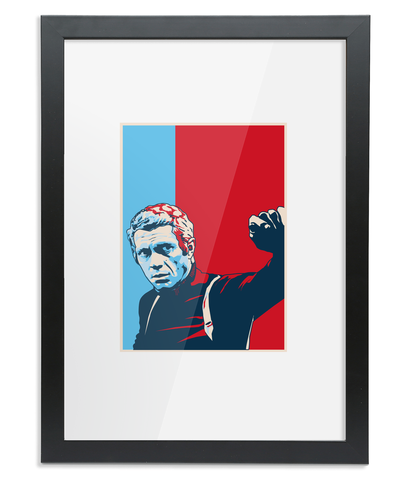 McQueen Framed A3 Fine Art Print - Portrait Black