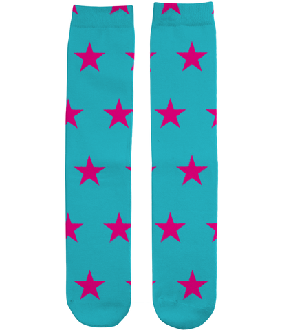 Pink Blue Stars Socks