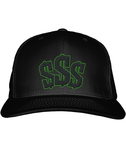 Green Dollar Snapback Trucker Cap